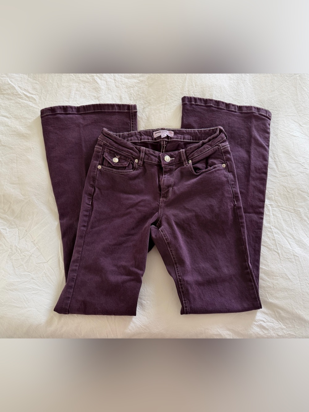 Garage Low Rise Flare Purple Jean